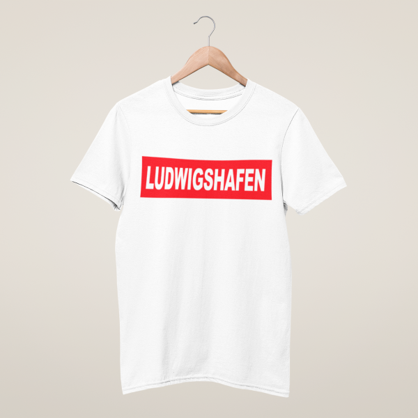 HolyHeimat Ludwigshafen Red T-Shirt Bio-Baumwolle weiß