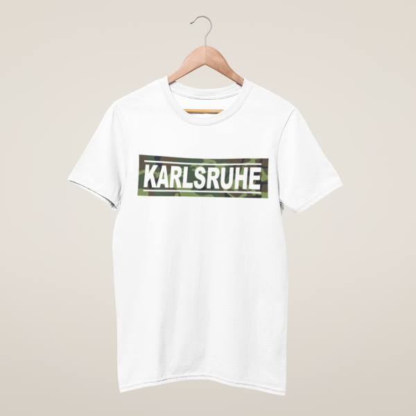 HolyHeimat Karlsruhe Camo T-Shirt Bio-Baumwolle weiß