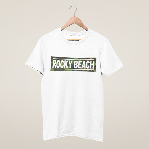 HolyHeimat Rocky Beach Camo T-Shirt Bio-Baumwolle weiß