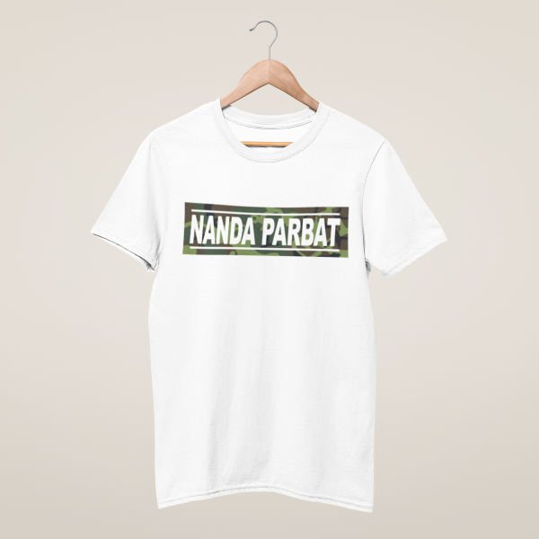 HolyHeimat Nanda Parbat Camo T-Shirt Bio-Baumwolle weiß