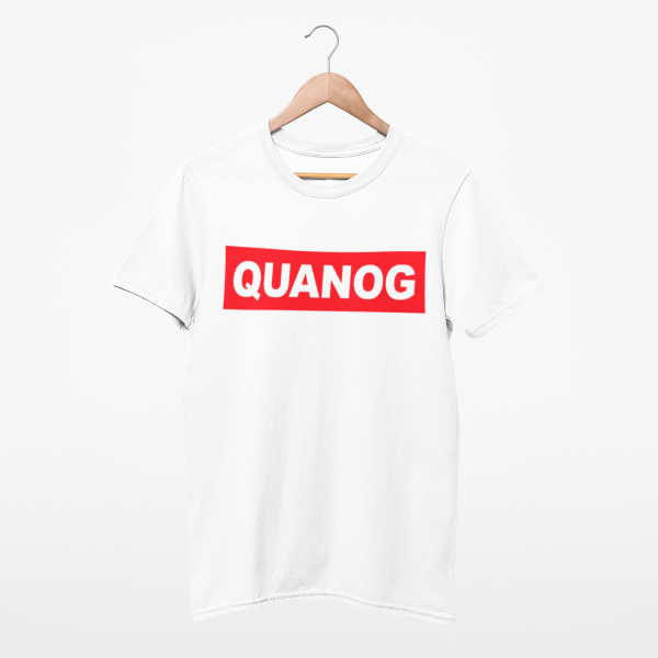 HolyHeimat Quanog Red T-Shirt Bio-Baumwolle weiß