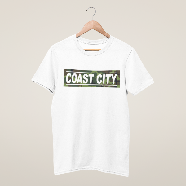 HolyHeimat Coast City Red T-Shirt Bio-Baumwolle weiß